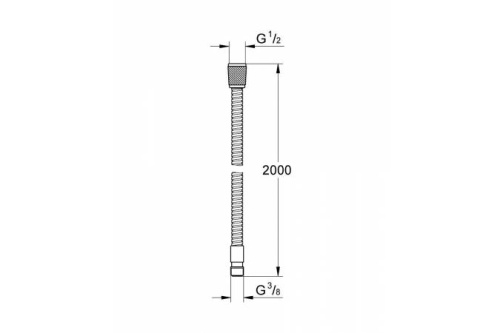 GROHE Душевой шланг Relexaflex для бортика ванны, 2000 мм