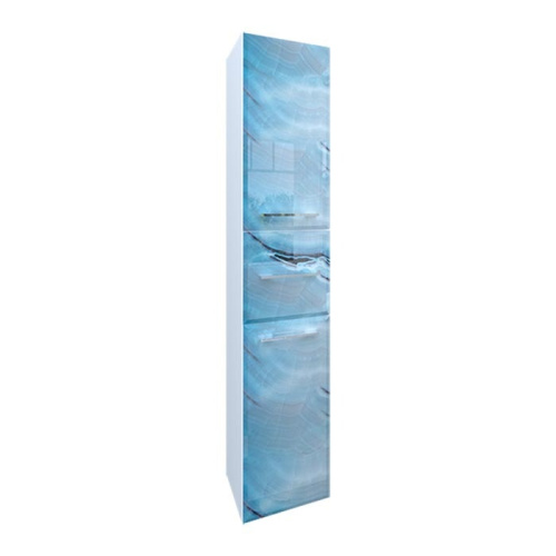 Marka One Пенал Visbaden 30П с двумя дверками и одним встроенным ящиком, Blue marble L